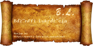 Bánffi Lukrécia névjegykártya